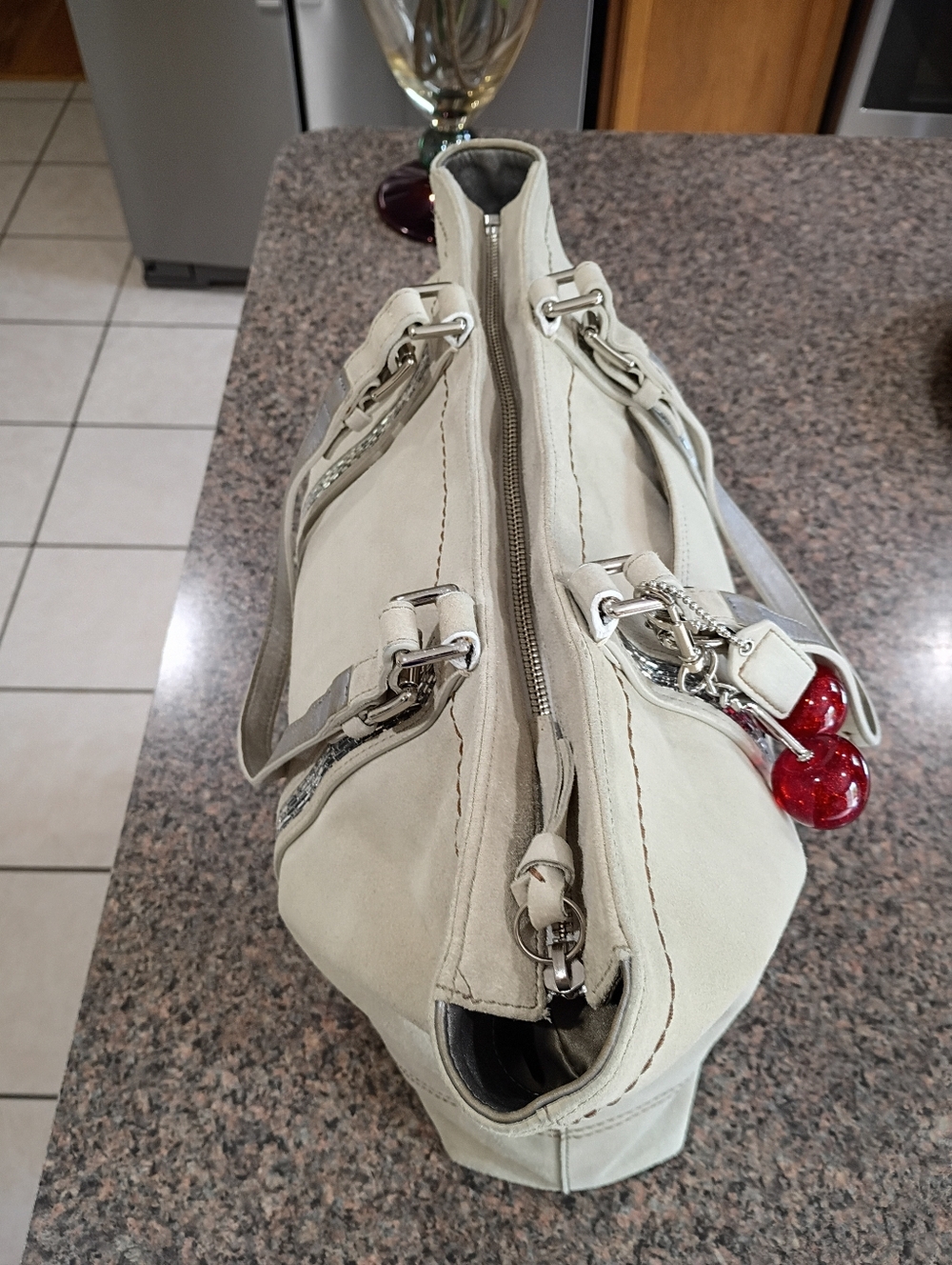 Coach Cream Suede Tote - Picture 8 of 17